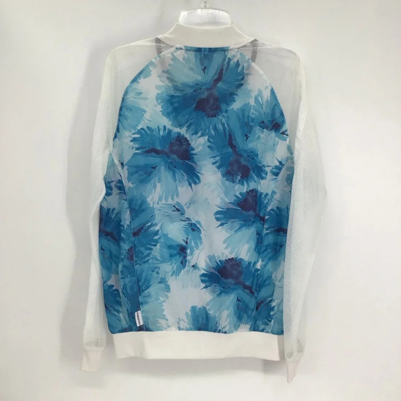 Fabletics Atlanta Floral Mesh Windbreaker Jacket Athletic Blue/White Size Small - Picture 3 of 9